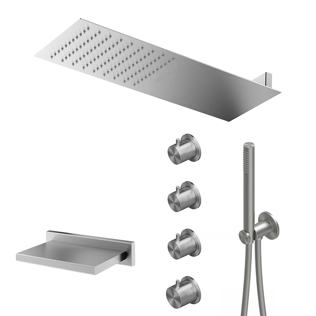 콰드로 자동온도조절 3WAY 믹서 1250AS / MARINER 헤드+토수구 SET 이미지