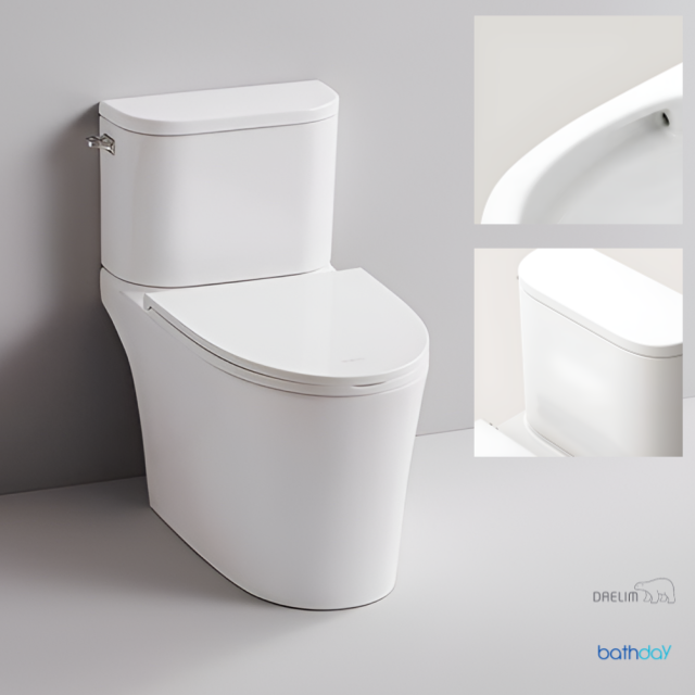 대림바스 아르노 라운드 림리스 투피스양변기_정품 부속 모두 포함 이미지